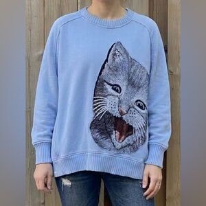 AERIE Upcycled “What’s New Puddy Cat” Oversized Sweatshirt - Size Medium